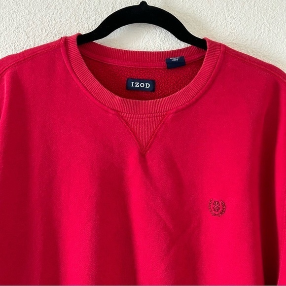 IZOD Crew Neck Sweater Red Embroidered Men Sz Large - Picture 3 of 7